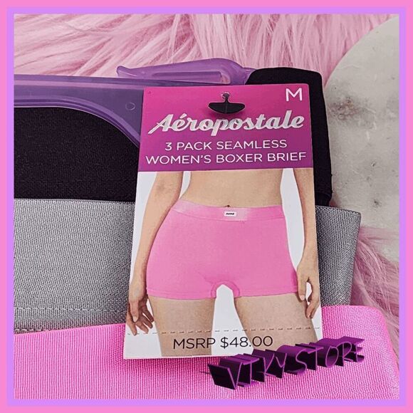 NWT 💕 Aeropostale 3-Pack Seamless Boxer Brief Medium - No-Show Fit #7103 💕 - Picture 3 of 4